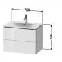 Фото Duravit L-Cube Тумба подвесная под раковину # 234473, 2 ящика, 550x720x481мм, цвет White High Gloss