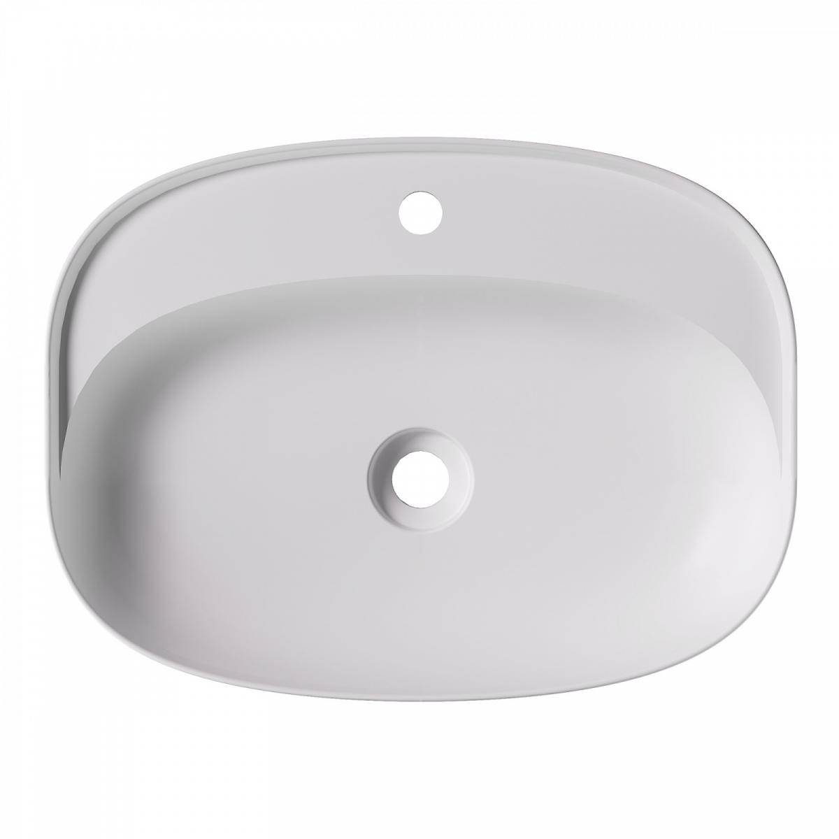 Фото Alice Form Раковина Oval 60x45хВ12 Plan, накладная, с отверстием под смеситель, белый матовый