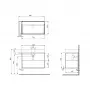 Фото AZZURRA ELEGANCE SQUARED  Структура под раковину 89x44,5xH52 см., 1 ящик, полотенцедержатель, цвет структуры черный матовый, цвет ящика Olmo naturale