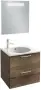 Фото Тумба с раковиной Jacob Delafon Odeon Rive Gauche 60 дуб табак, 2 ящика, ручки хром (EB2520-R5-E52+EXBA112-Z-00)