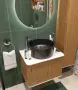 Фото Тумба с раковиной STWORKI Ноттвиль 60 дуб верона, с отверстием под смеситель, BOCCHI Vessel черная