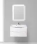 Фото Тумба с раковиной BelBagno Marino 80 bianco lucido, подвесная (MARINO-800-2C-SO-BL-P+BB800/450-LV-MR-PR)