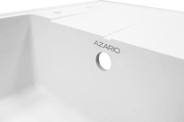 Фото Кухонная мойка AZARIO Tavas 620х480х197 кварцевая, прямоугольная, сифон в комплекте, цвет Белый (CS00097670)