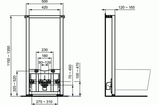Фото Подвесное биде+монтажная рама Ideal Standard Prosys Tesi D386801