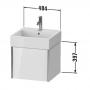 Фото Duravit XViu Тумба подвесная 397x484x454мм, для раковины #235050, 1 ящик, цвет: белый глянцевый/champagne matt