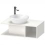 Фото Duravit D-Neo Тумбочка подвесная компакт, 260x800x480 мм, 1 открытое отделение на правой стороне, цвет: белый высокоглянцевый