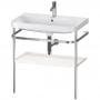Фото Duravit Happy D.2 Plus Консоль напольная с умывальником 775х490х850 мм, с 1 отв под смесит, 1 полка, выпуск, цвет белый глянцевый