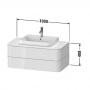 Фото Duravit Happy D.2 Plus Тумба подвесная 408x1000x550мм под раковину, 2 ящика, цвет: stone grey satin matt