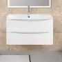 Фото Тумба с раковиной BelBagno Acqua 100 подвесная, bianco lucido (ACQUA-1000-2C-SO-BL+BB1000/455-LV-MR-ALR)