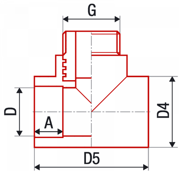 Фото Тройник с наружной резьбой AlcaPipe PPR MTmal 25x3/4" (AB254025034)